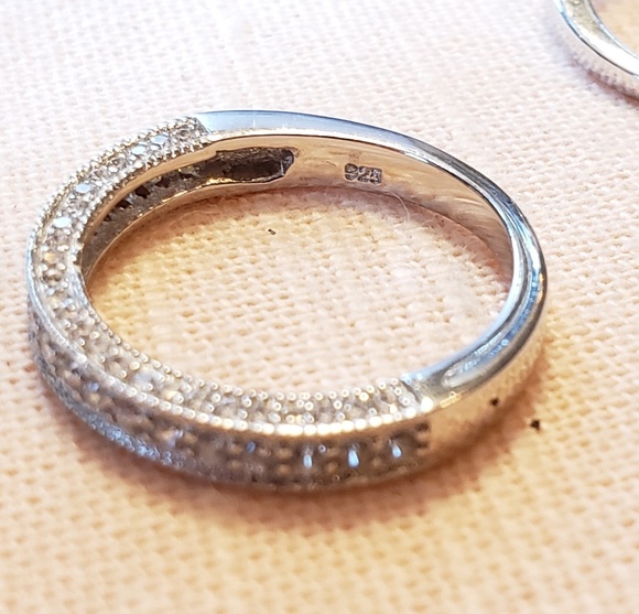 Guiliana 925 Sterling CZ Wedding Ring Set Size 7 - Picture 7 of 7